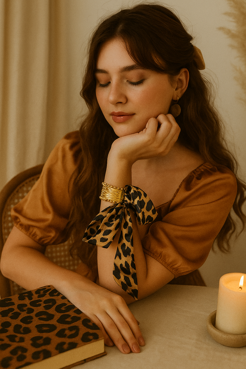 Scarf-Tied Beaded Cuff